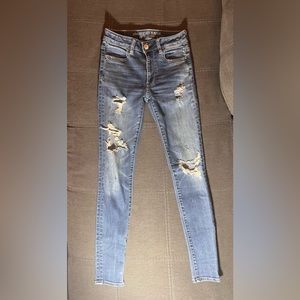 NWOT AEO High-rise Super Strech Denim Jeggings Size 0 R